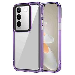 For vivo V27/V27 Pro Transparent Acrylic + TPU Shockproof Phone Case(Transparent Purple)