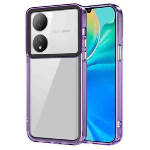 For vivo Y100/T2 5G India Transparent Acrylic + TPU Shockproof Phone Case(Transparent Purple)