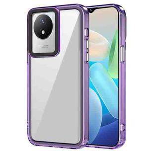 For vivo Y02/Y02A Transparent Acrylic + TPU Shockproof Phone Case(Transparent Purple)