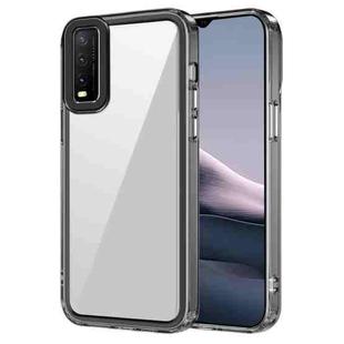 For vivo Y20 2021/iQOO U1x Transparent Acrylic + TPU Shockproof Phone Case(Transparent Black)