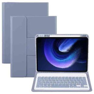 For Xiaomi Pad 6 Square Button Backlight Bluetooth Keyboard Rotatable Holder Leather Case(Lavender Purple)