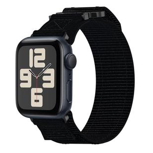 For Apple Watch SE 2023 40mm Nylon Hook And Loop Fastener Watch Band(Black)