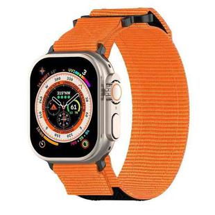 For Apple Watch Series 8 45mm Nylon Hook And Loop Fastener Watch Band(Orange)