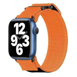 For Apple Watch Series 7 45mm Nylon Hook And Loop Fastener Watch Band(Orange)