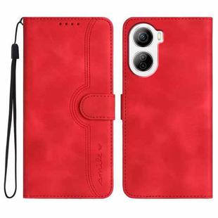 For ZTE Libero 5G IV Heart Pattern Skin Feel Leather Phone Case(Red)