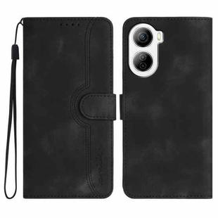 For ZTE Libero 5G IV Heart Pattern Skin Feel Leather Phone Case(Black)