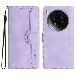 For ZTE nubia Z50S Pro Heart Pattern Skin Feel Leather Phone Case(Purple)
