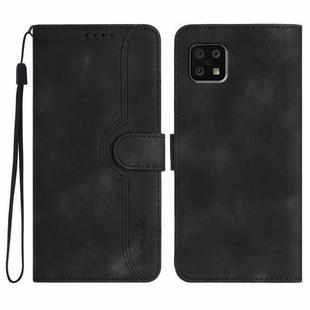 For Sharp Aquos Sense 6/Aquos Sense6s Heart Pattern Skin Feel Leather Phone Case(Black)