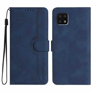 For Sharp Aquos Sense 6/Aquos Sense6s Heart Pattern Skin Feel Leather Phone Case(Royal Blue)