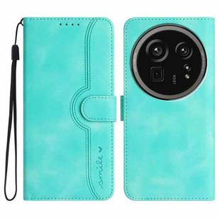 For Sharp Aquos R9 Pro Heart Pattern Skin Feel Leather Phone Case(Light Blue)