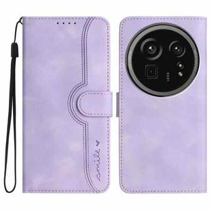 For Sharp Aquos R9 Pro Heart Pattern Skin Feel Leather Phone Case(Purple)