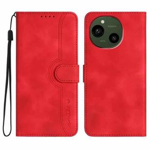 For Sharp Aquos R10 Heart Pattern Skin Feel Leather Phone Case(Red)