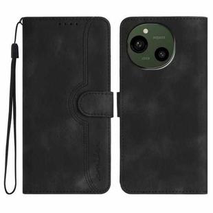 For Sharp Aquos R10 Heart Pattern Skin Feel Leather Phone Case(Black)