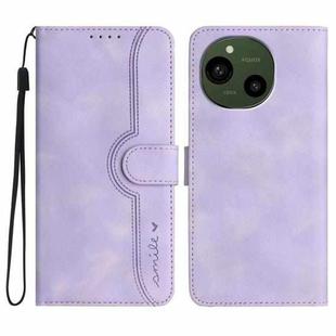 For Sharp Aquos R10 Heart Pattern Skin Feel Leather Phone Case(Purple)
