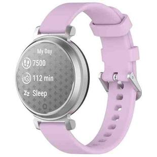 For Garmin Lily 2 14mm Silver Buckle Silicone Watch Band Wristband(Purple)