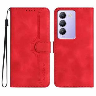 For vivo Y100 5G IDN/Y200e 5G Global Heart Pattern Skin Feel Leather Phone Case(Red)