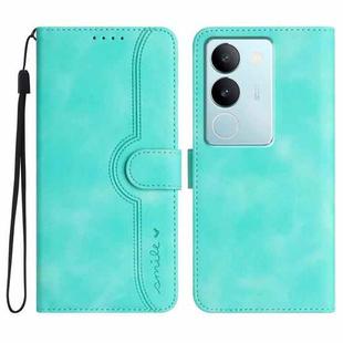 For vivo V29 5G Global/V29 Pro Heart Pattern Skin Feel Leather Phone Case(Light Blue)