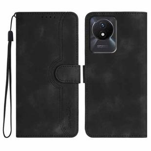 For vivo Y02A 4G/Y02 4G/Y11 2023/Y02t Heart Pattern Skin Feel Leather Phone Case(Black)