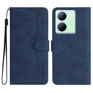 For vivo Y36 5G Global/Y36 4G Global Heart Pattern Skin Feel Leather Phone Case(Royal Blue)