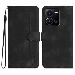 For vivo Y77e 5G Heart Pattern Skin Feel Leather Phone Case(Black)
