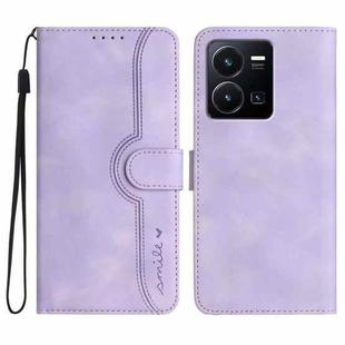 For vivo Y77e 5G Heart Pattern Skin Feel Leather Phone Case(Purple)