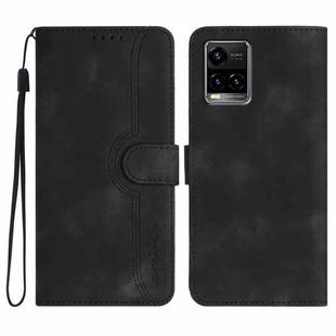 For vivo Y33s 4G Global/Y21/Y21s/Y21t Heart Pattern Skin Feel Leather Phone Case(Black)