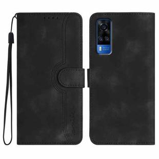 For vivo Y53s 4G/Y51a/Y33 4G Heart Pattern Skin Feel Leather Phone Case(Black)