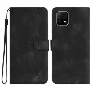 For vivo Y72 5G India Heart Pattern Skin Feel Leather Phone Case(Black)