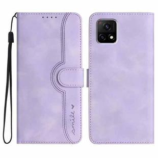 For vivo Y52s 5G/iQOO U3/Y31s 5G Heart Pattern Skin Feel Leather Phone Case(Purple)