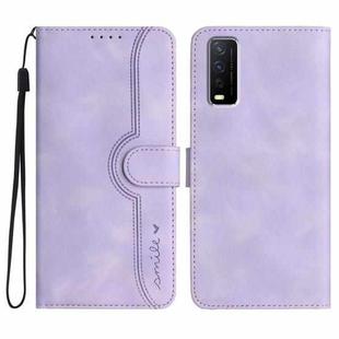 For vivo Y30 4G Global Heart Pattern Skin Feel Leather Phone Case(Purple)