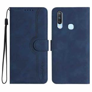 For vivo Y17/Y15/Y12/Y11 Heart Pattern Skin Feel Leather Phone Case(Royal Blue)