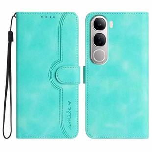 For vivo Y300 / vivo V40 Lite 4G / 5G IDN Heart Pattern Skin Feel Leather Phone Case(Light Blue)