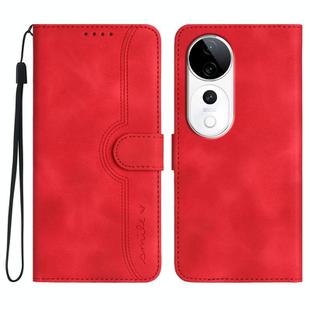 For vivo S19 Pro Heart Pattern Skin Feel Leather Phone Case(Red)