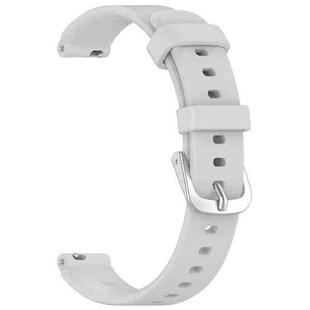 12mm Universal Solid Color Silver Buckle Silicone Watch Band(Light Grey)