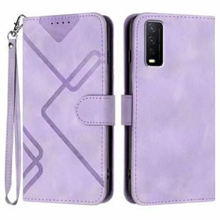 For vivo Y20a/Y20g/Y12a Line Pattern Skin Feel Leather Phone Case(Light Purple)