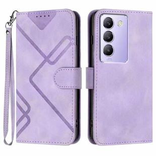 For vivo Y100 5G IDN/Y200e 5G Global Line Pattern Skin Feel Leather Phone Case(Light Purple)