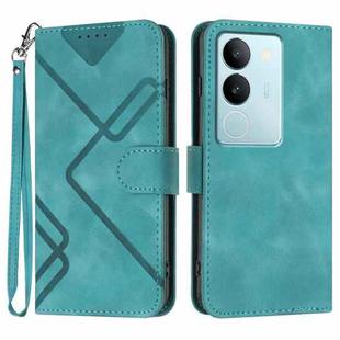 For vivo V29 5G Global/V29 Pro Line Pattern Skin Feel Leather Phone Case(Light Blue)