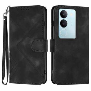 For vivo V29 5G Global/V29 Pro Line Pattern Skin Feel Leather Phone Case(Black)