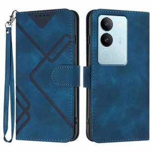 For vivo V29 5G Global/V29 Pro Line Pattern Skin Feel Leather Phone Case(Royal Blue)