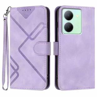 For vivo Y36 5G Global/Y36 4G Global Line Pattern Skin Feel Leather Phone Case(Light Purple)
