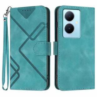 For vivo Y78+ 5G Global/Y78 5G Global Line Pattern Skin Feel Leather Phone Case(Light Blue)