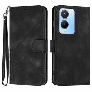 For vivo Y56 5G Global/Y16 4G Global Line Pattern Skin Feel Leather Phone Case(Black)