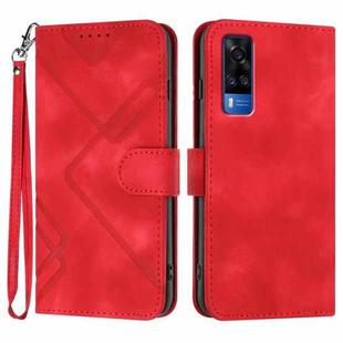 For vivo Y53s 4G/Y51a/Y33 4G Line Pattern Skin Feel Leather Phone Case(Red)