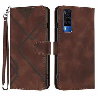 For vivo Y53s 4G/Y51a/Y33 4G Line Pattern Skin Feel Leather Phone Case(Coffee)