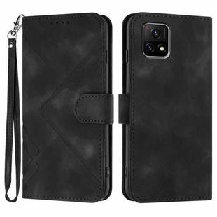 For vivo Y52s 5G/iQOO U3/Y31s 5G Line Pattern Skin Feel Leather Phone Case(Black)
