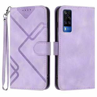 For vivo Y51 2020 India/Y31 4G India Line Pattern Skin Feel Leather Phone Case(Light Purple)