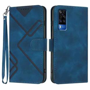 For vivo Y51 2020 India/Y31 4G India Line Pattern Skin Feel Leather Phone Case(Royal Blue)