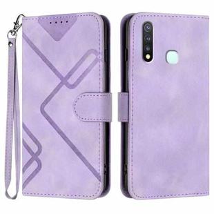 For vivo Y19/U3/Y5s/Z5i/U20 Line Pattern Skin Feel Leather Phone Case(Light Purple)