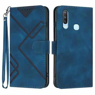 For vivo Y17/Y15/Y12/Y11 Line Pattern Skin Feel Leather Phone Case(Royal Blue)