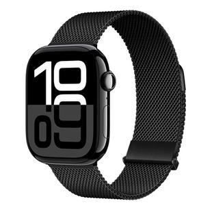 For Apple Watch Series 10 46mm ZGA Milanese Magnetic Metal Watch Band(Black)